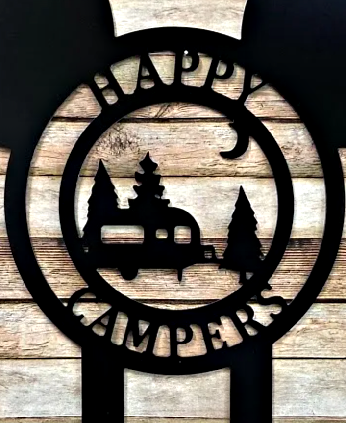 Personalized Happy Campers Metal Sign