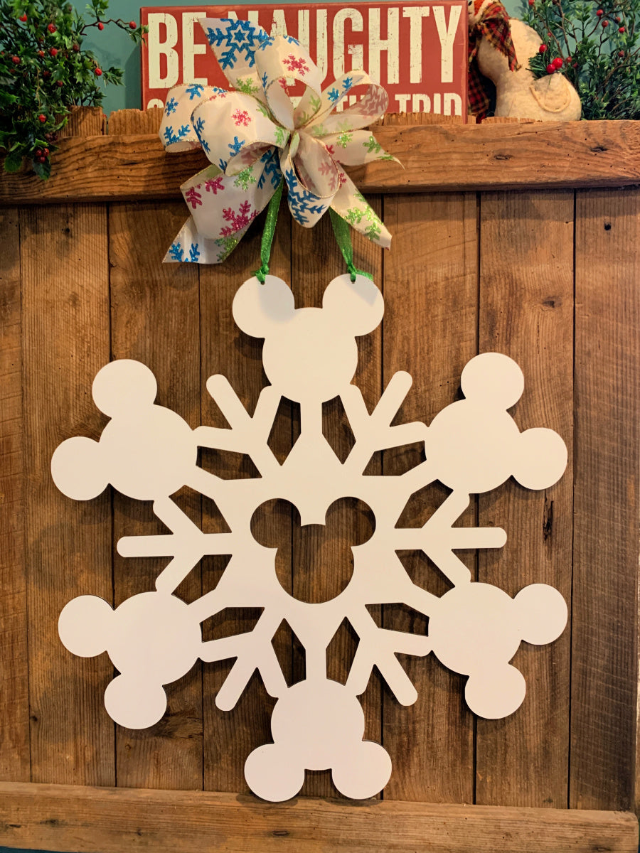 Personalized Wood Snowflake Wall / Door Hanger