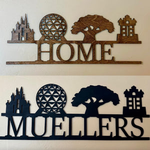 WDW Park Icons - Personalized Laser Cut Baltic Birch Wood - FREE Shipping
