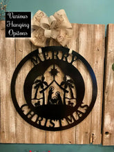 Load image into Gallery viewer, Large 24&quot; Nativity Merry Christmas Decor - Customize Top/Bottom Line
