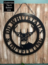 Load image into Gallery viewer, Deer Antlers/Head - 24&quot; Customized Circle Hunter Gift
