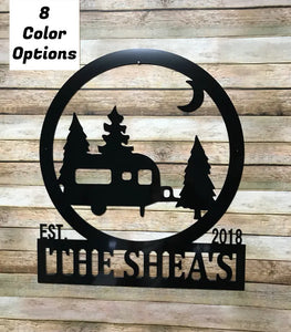 Camping Decor - Est Date Personalized Campsite Signs - Camping Gift Ideas - 24"x18" Custom Decor