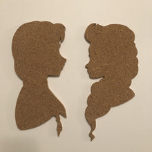 Load image into Gallery viewer, Anna &amp; Elsa Frozen-Disney-Inspired Silhouette Profile Cork Pin Boards
