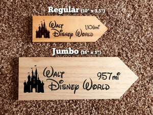 Your Miles to Walt Disney World Personalized Sign