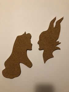 Sleeping Beauty-Inspired Silhouette Profile Cork Pin Boards