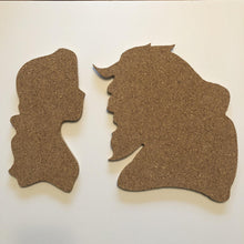 Load image into Gallery viewer, Beauty and The Beast Disney-Inspired Silhouette Profile Cork Pin Boards
