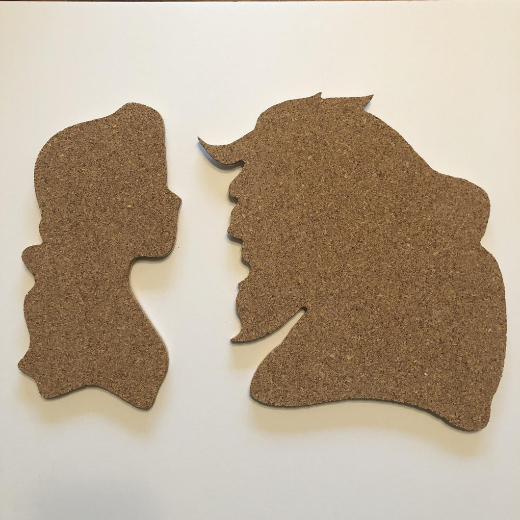 Beauty and The Beast Disney-Inspired Silhouette Profile Cork Pin Boards