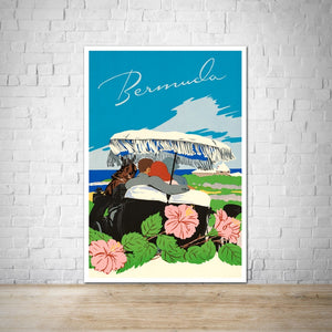 1940 Vintage Bermuda Travel Poster