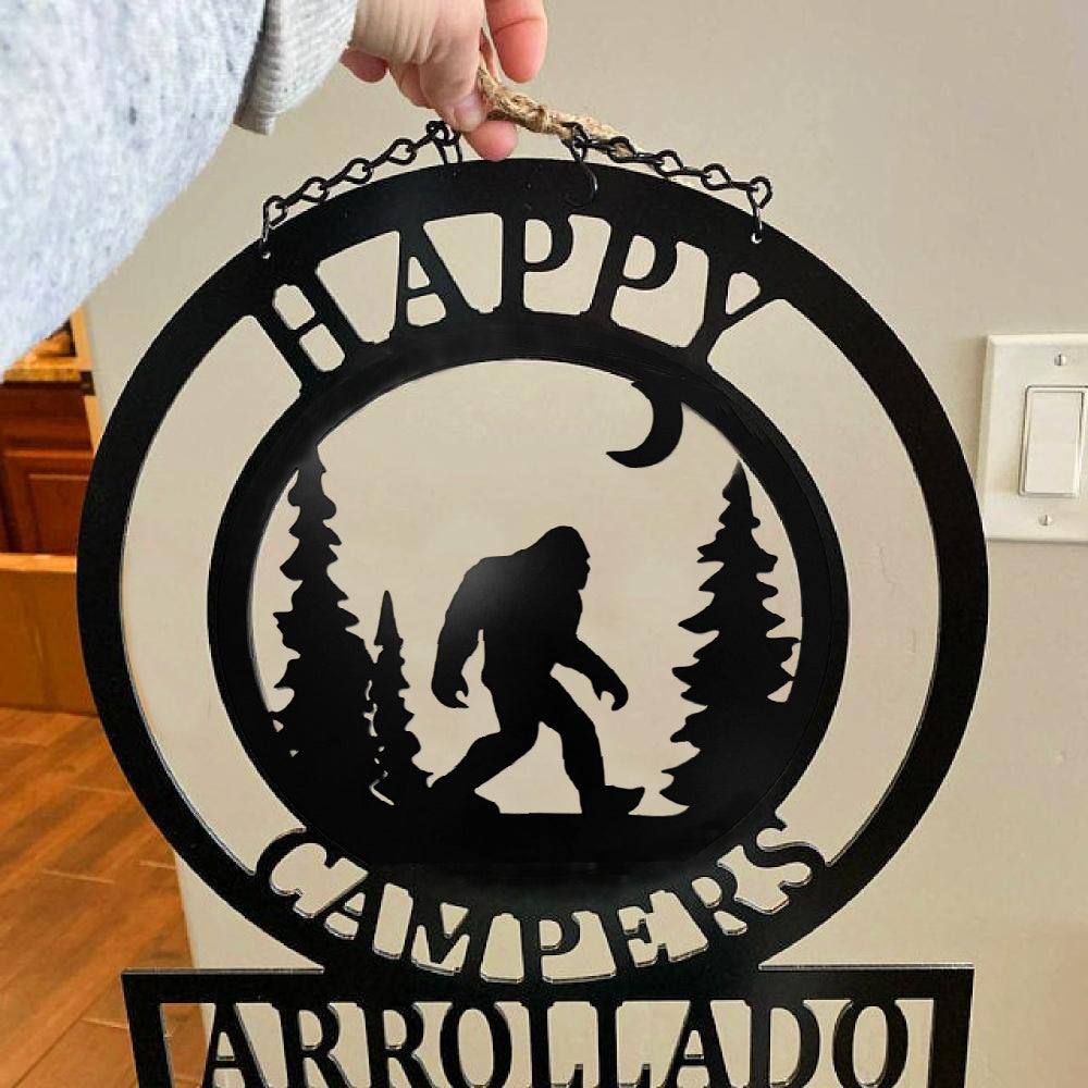 Bigfoot Sign - Campsite Gifts - Personalized Sign - Camping Decor Gift Ideas - 16