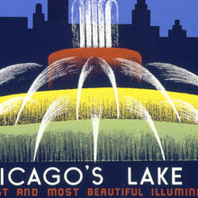 Load image into Gallery viewer, 1939 - Chicago Vintage Travel Poster Buckingham Fountain Vintage Print Ad
