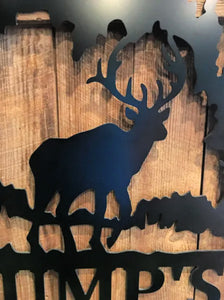 Deer Nature + Last Name Decor - 18" Family Custom Sign