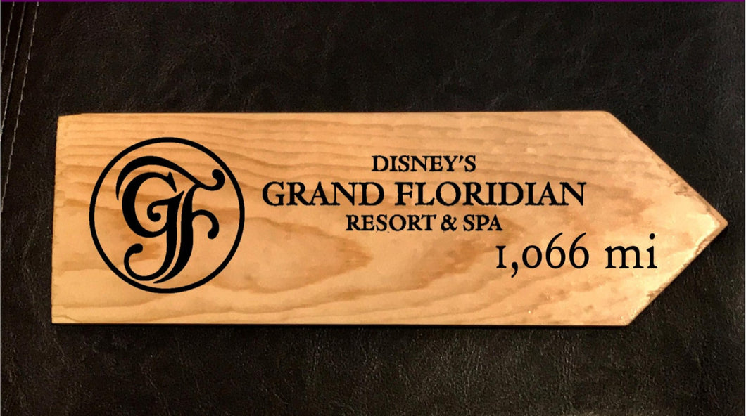 Your Miles to Disney's Grand Floridian Personalized Sign