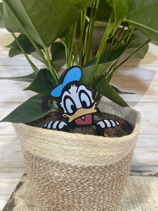 Donald & Daisy Peeking Disney-Inspired Decor - FREE Shipping - Garden, Landscaping, or Potted Plants