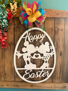 Easter/Spring Love - Large 24" Mickey & Minnie Inspired Door/Wall Hanger