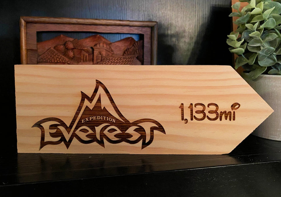 Your Miles to Everest Personalized Sign