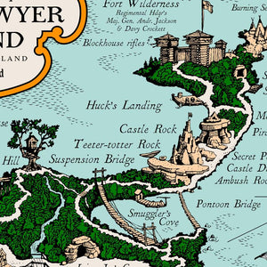 Explorer's Map of Tom Sawyer Island - Disneyland