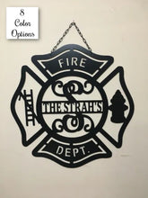 Load image into Gallery viewer, Large 24&quot; Fire Department / Fire Family Personalized Monogram &amp; Name Decor
