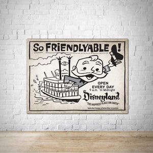 Friendlyable Vintage Disneyland Advertisement Poster