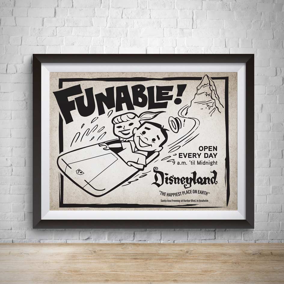 Funable Vintage Disneyland Advertisement Poster