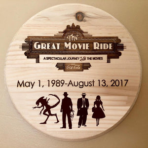 Great Movie Ride Commemorative Plaque