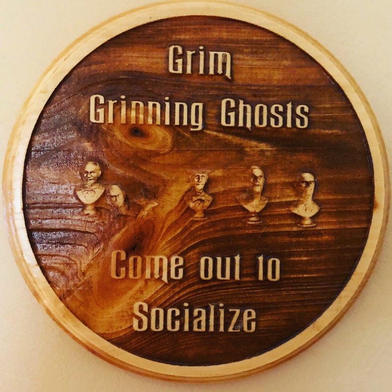 Grim Grinning Ghosts & 999 Happy Haunts Wooden Plaques