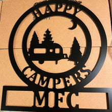 Load image into Gallery viewer, Camper Gifts - Happy Campers Personalized Campsite Signs - Camping Gift Ideas - 16&quot;x14&quot; Custom Decor
