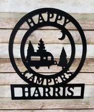 Load image into Gallery viewer, Camper Gifts - Happy Campers Personalized Campsite Signs - Camping Gift Ideas - 22&quot; x 24&quot; Custom Decor
