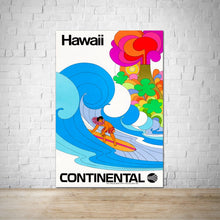 Load image into Gallery viewer, Hawaii Vintage Travel Poster Continental Air Travel Poster Print Ad
