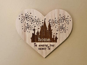 Wooden Heart Love Plaque - Personalized Family Name/Est Date  - Donald & Daisy Inspired