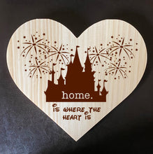 Load image into Gallery viewer, Home Is Where The Heart Is Wooden Plaque - Personalized Family Name/Est Date  - Castle Inspired

