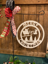 Load image into Gallery viewer, Santa Mouse - Merry Christmas Door Hanger or Garden/Yard Flag
