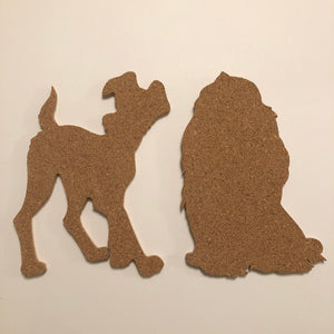 Lady & The Tramp-Inspired Silhouette Profile Cork Pin Boards