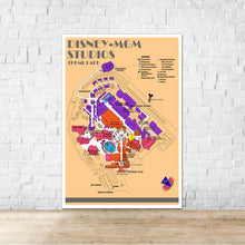Load image into Gallery viewer, Classic MGM Studios Theme Park Map - Wall Print
