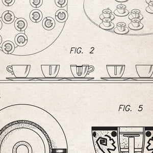 Mad Tea Cups Patent Vintage Wall Print Art
