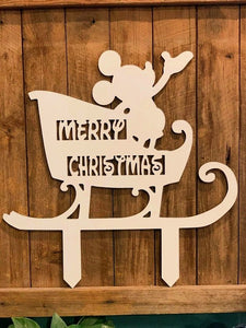 Santa Mickey & Reindeer Pluto-Inspired Silhouette Merry Christmas Sleigh