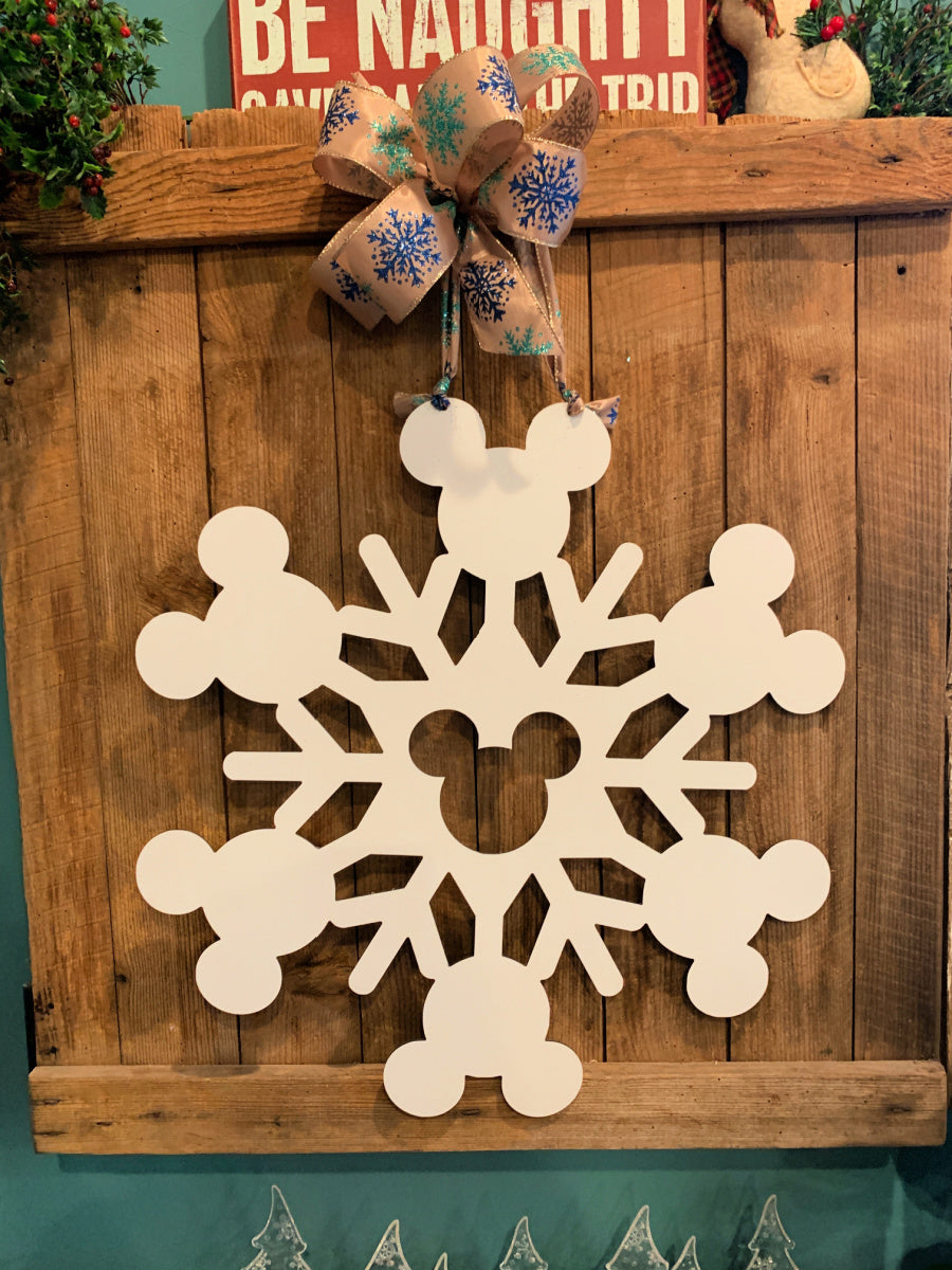 Personalized Wood Snowflake Wall / Door Hanger