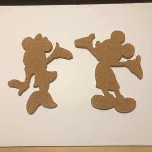Mickey & Minnie Mouse-Inspired Silhouette Profile Cork Pin Boards