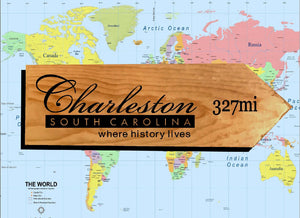 Your Miles to Charleston Personalized Sign