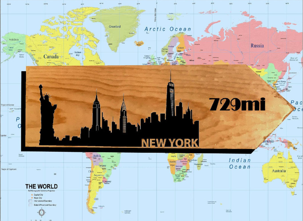Your Miles to New York Personalized Sign