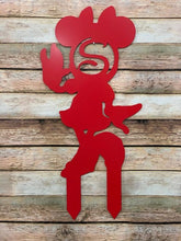Load image into Gallery viewer, Miss Mouse- Custom-Inspired ADDRESS # or MONOGRAM Yard/Garden Sign w/ Stakes
