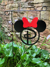 Load image into Gallery viewer, Miss Mouse + Bow - Custom-Inspired Initial MONOGRAM - 14&quot; Yard/Garden Decor
