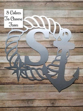 Load image into Gallery viewer, Nautical Decor - Anchor - Custom Monogram or Address # - 24&quot; Beach House Decor
