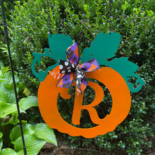 Load image into Gallery viewer, Pumpkin sign - garden/yard monogram decor
