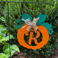 Load image into Gallery viewer, Pumpkin sign - garden/yard monogram decor

