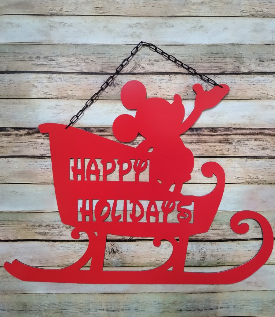 Santa Mickey Sleigh - Merry Christmas Decor - Large 24