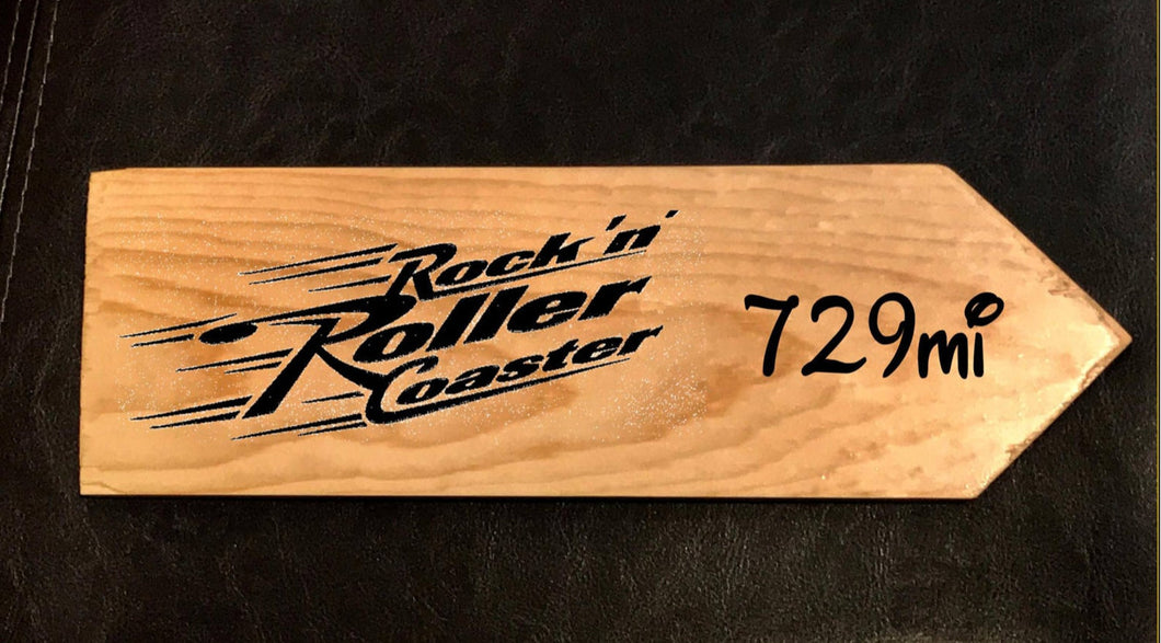 Your Miles to Rock'n' Roller Coaster Personalized Sign