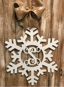 Large 24" Snowflake Monogram Decor