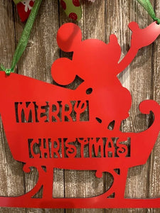 Santa Mickey Sleigh - Merry Christmas Decor - Large 24"