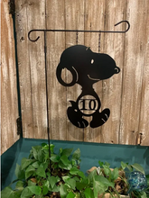 Load image into Gallery viewer, Snoopy-Inspired ADDRESS #  or Single Initial Monogram Yard/Garden Flag - Decor 12&quot;x16&quot;
