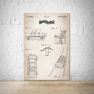 Splash Mountain Patent Vintage Wall Print Art